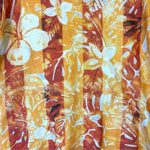Jijil Made in Italy Floral Orange Crewneck Sweater sz Medium Tropical Retro Luxe - Picture 3 of 7